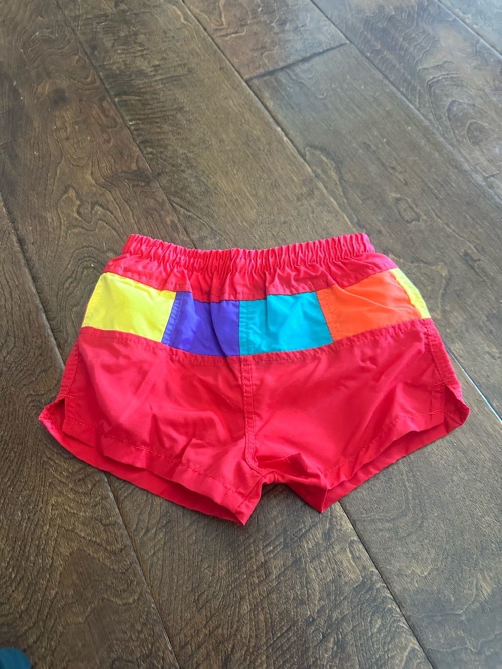 Vintage Donmoor Bright Red Colorblock Swim Trunks